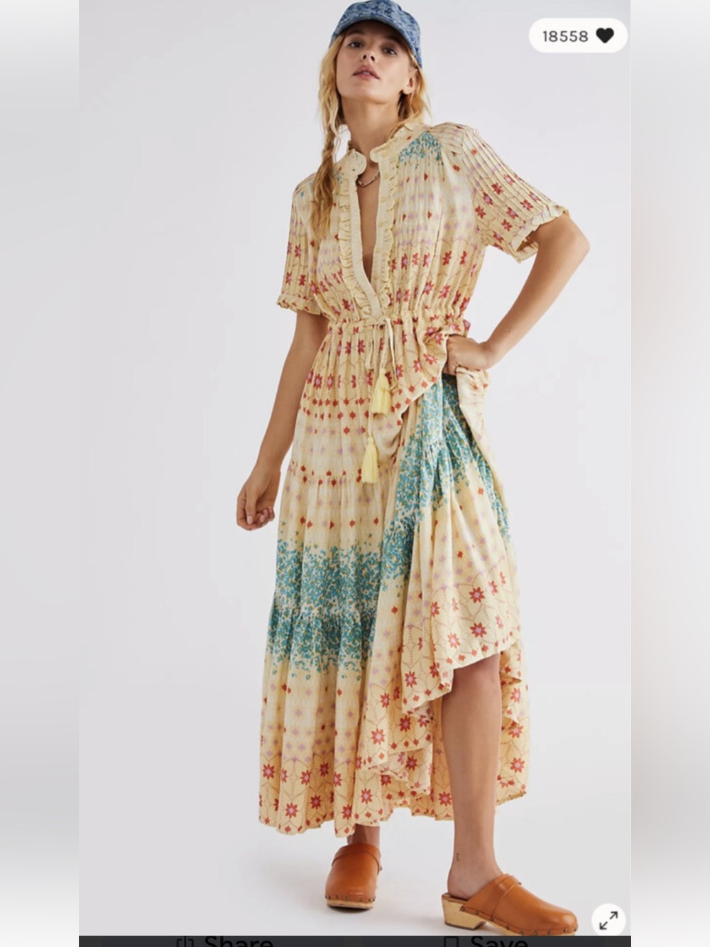 Free People Rare Feelings Floral Maxi Dress Size Medium